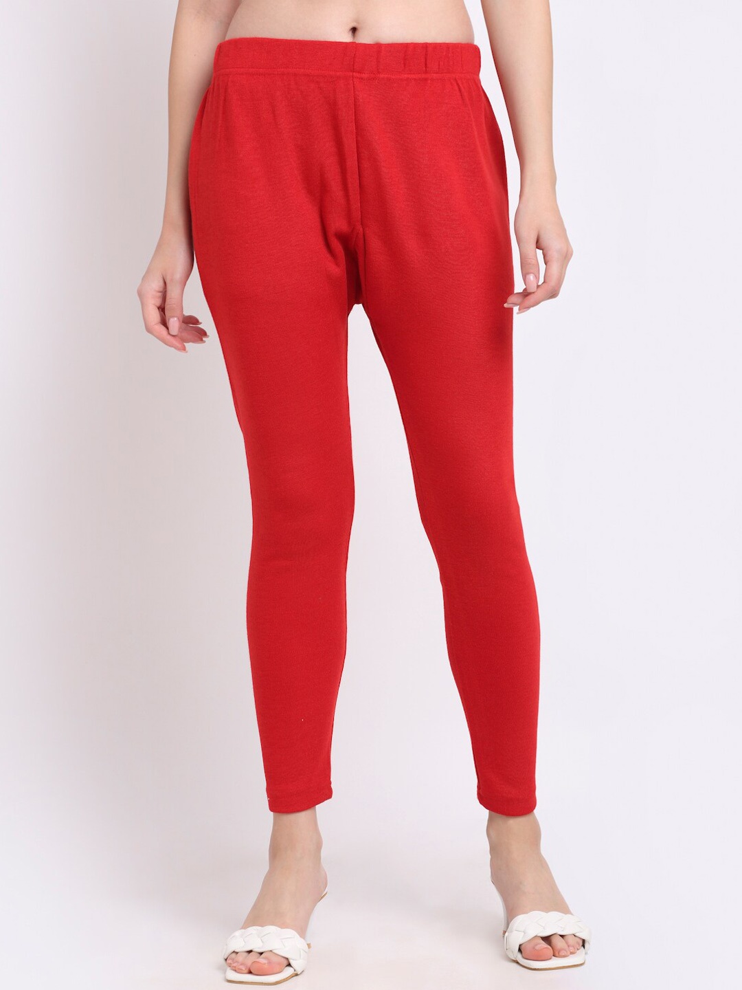 

TAG 7 Women Red Woolen Ankle-Length Leggings