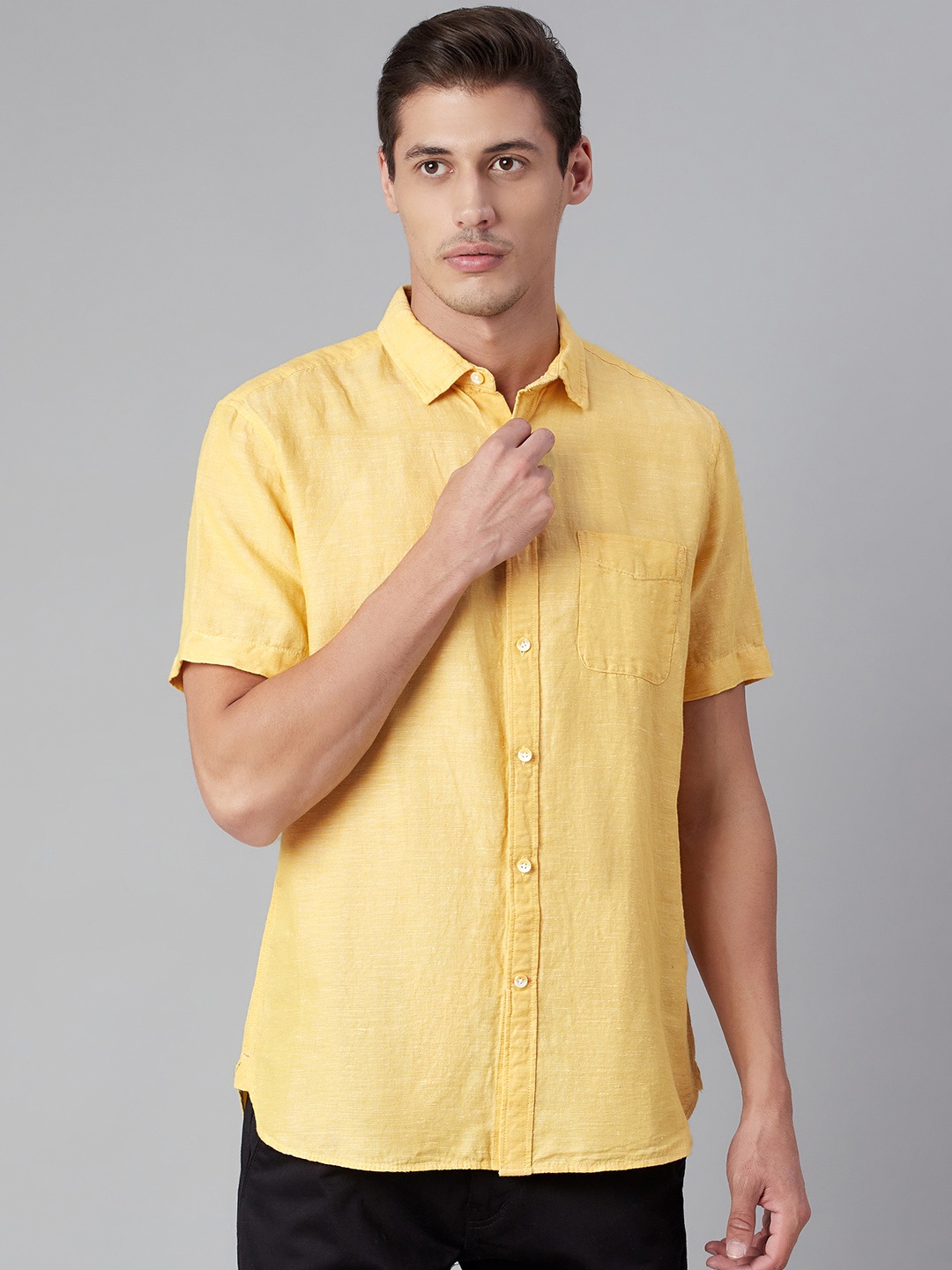 

Marks & Spencer Men Yellow Casual Shirt