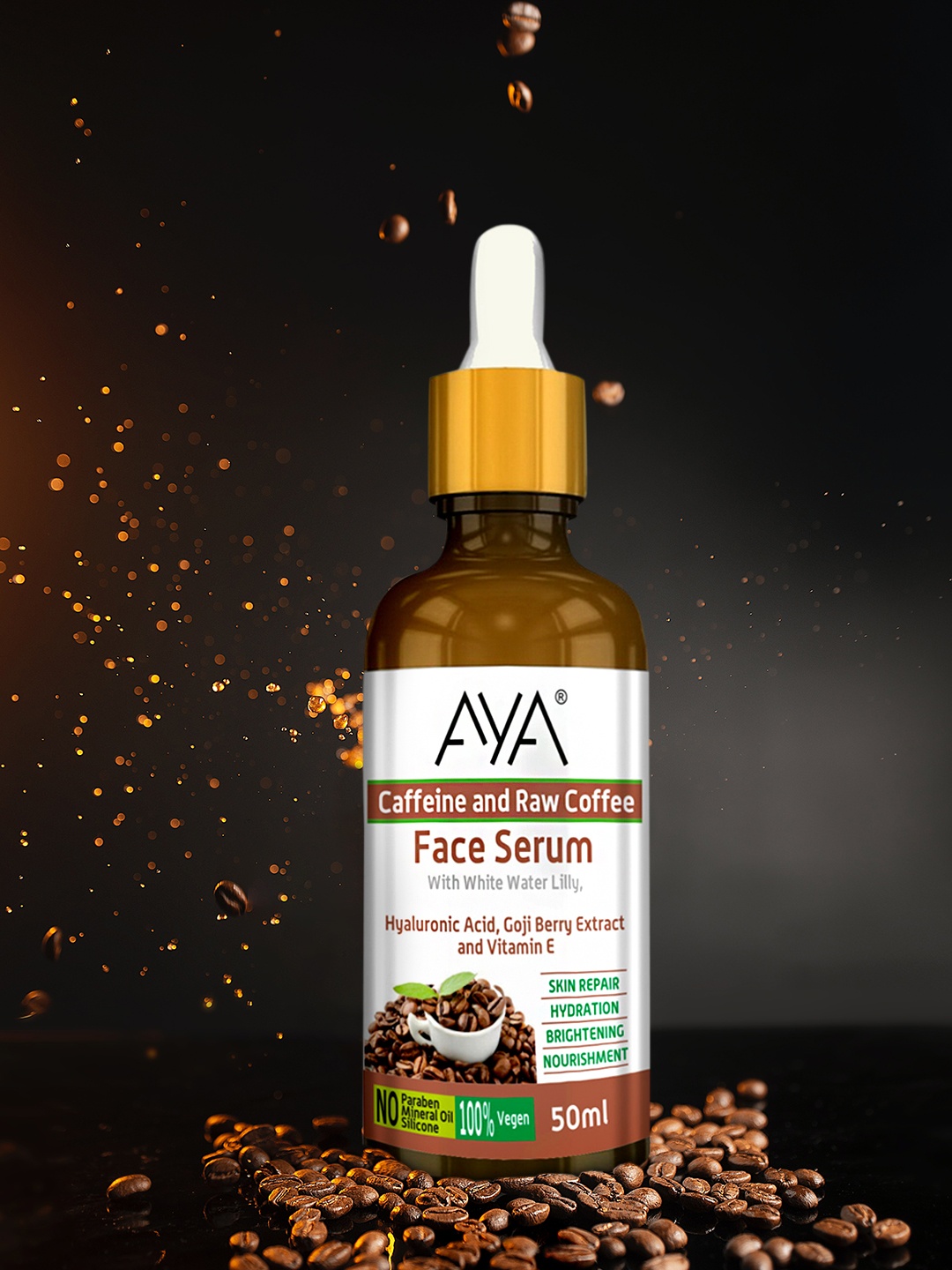 

AYA Caffeine and Raw Coffee Face Serum-50 ml, Multi