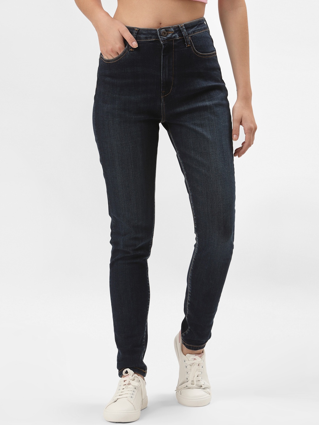 

Pepe Jeans Women Blue Skinny Fit High-Rise Jeans