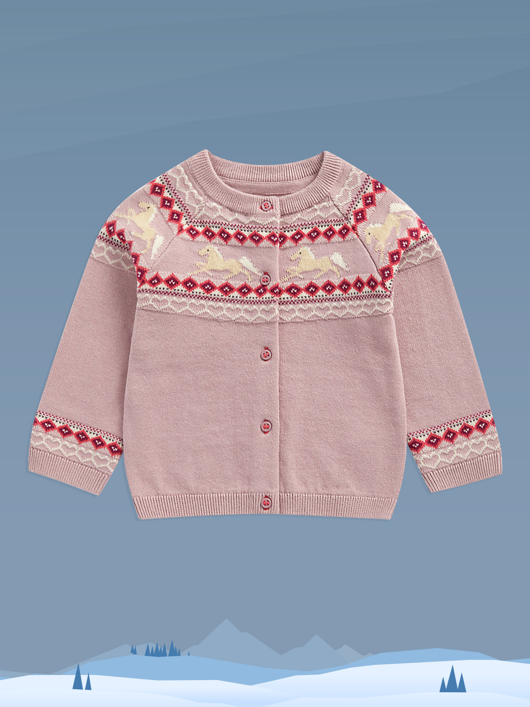 

mothercare Girls Pink Self Design Pure Cotton Cardigan