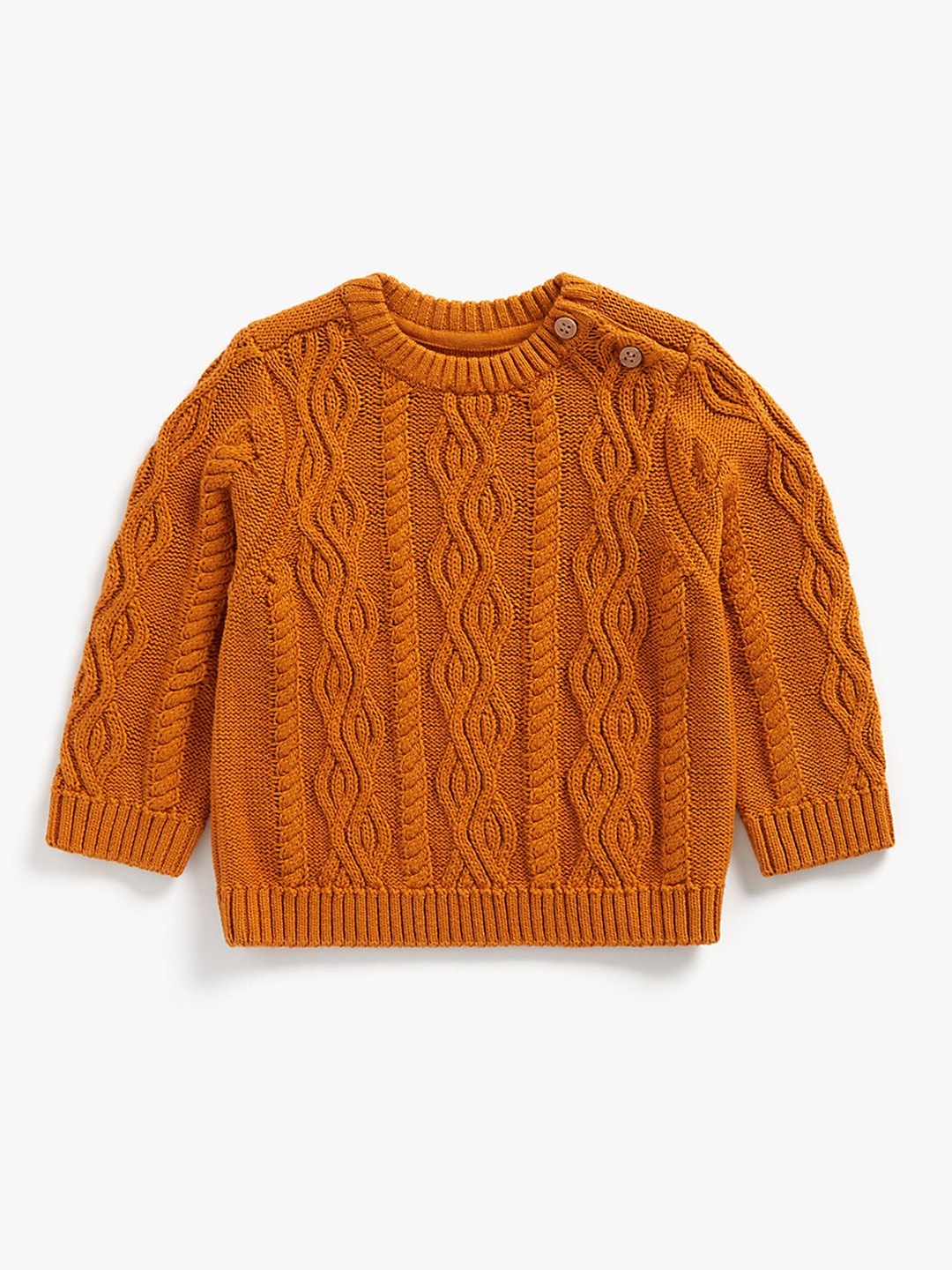 

mothercare Boys Brown Cable Knit Pure Cotton Pullover