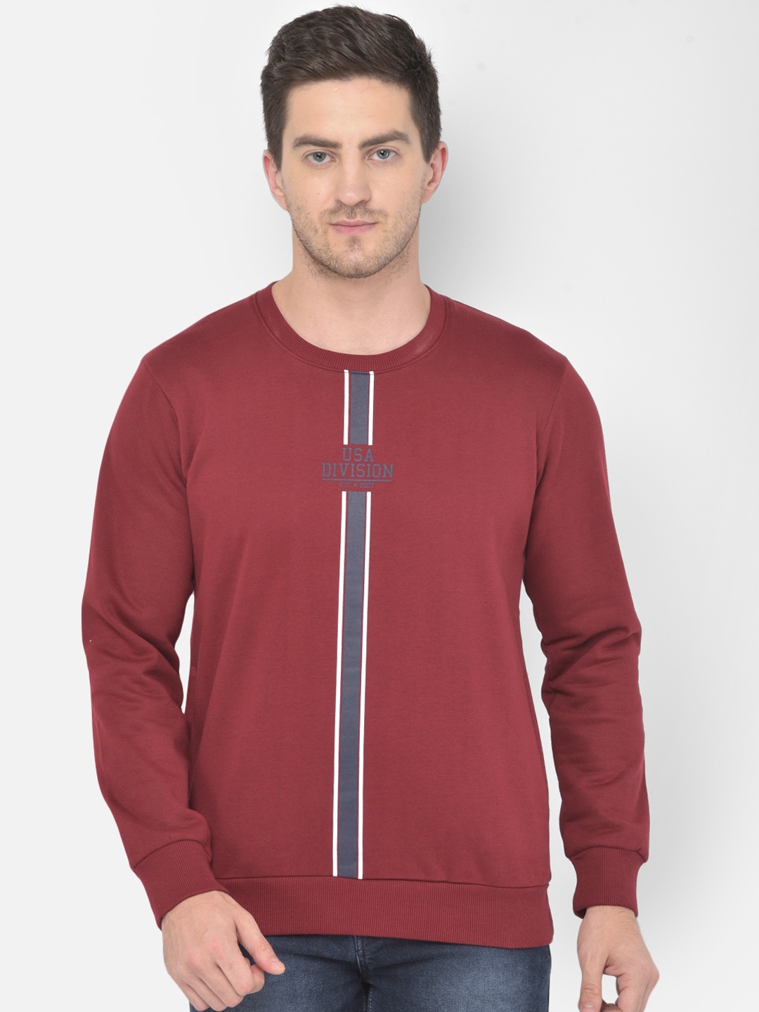 

COBB Men Maroon Printed Sweatshirt