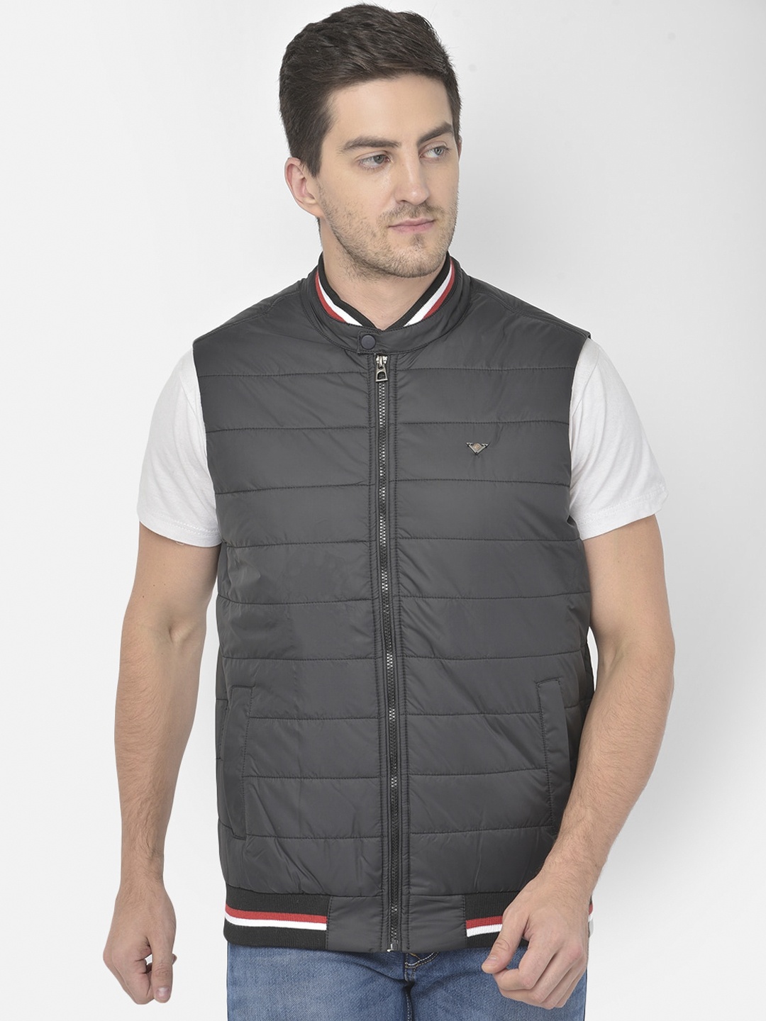 

COBB Men Black Striped Lightweight Padded Jacket
