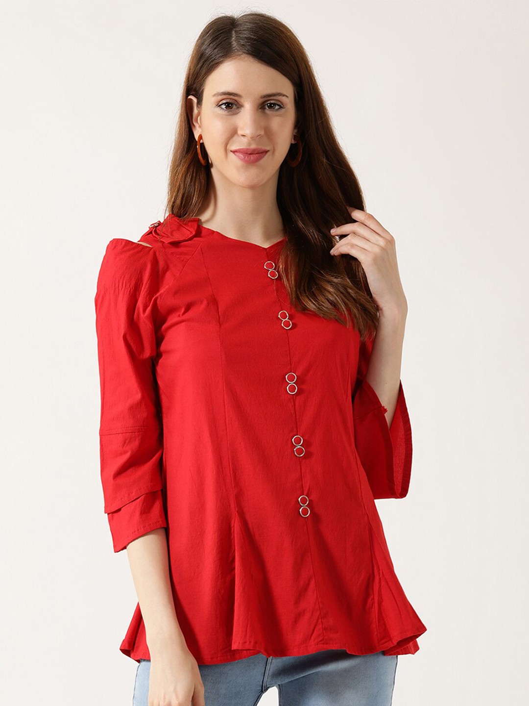 

V2 Value & Variety Red A-Line Top