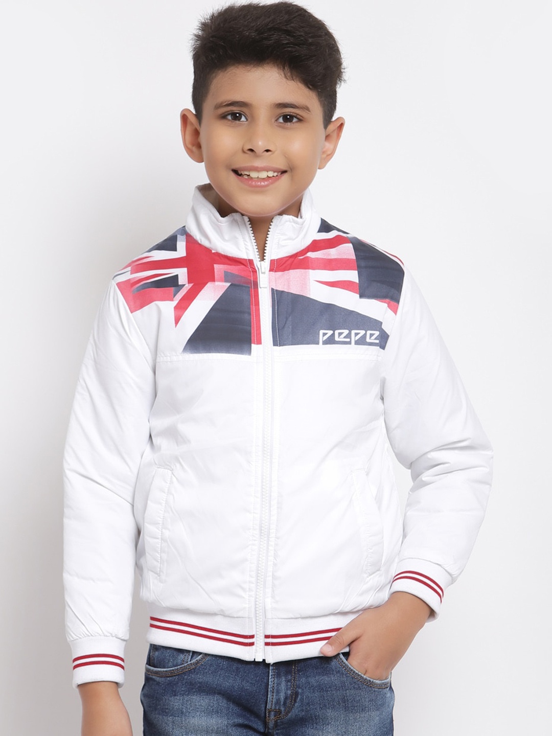 

Pepe Jeans Boys White & Red Bomber Jacket