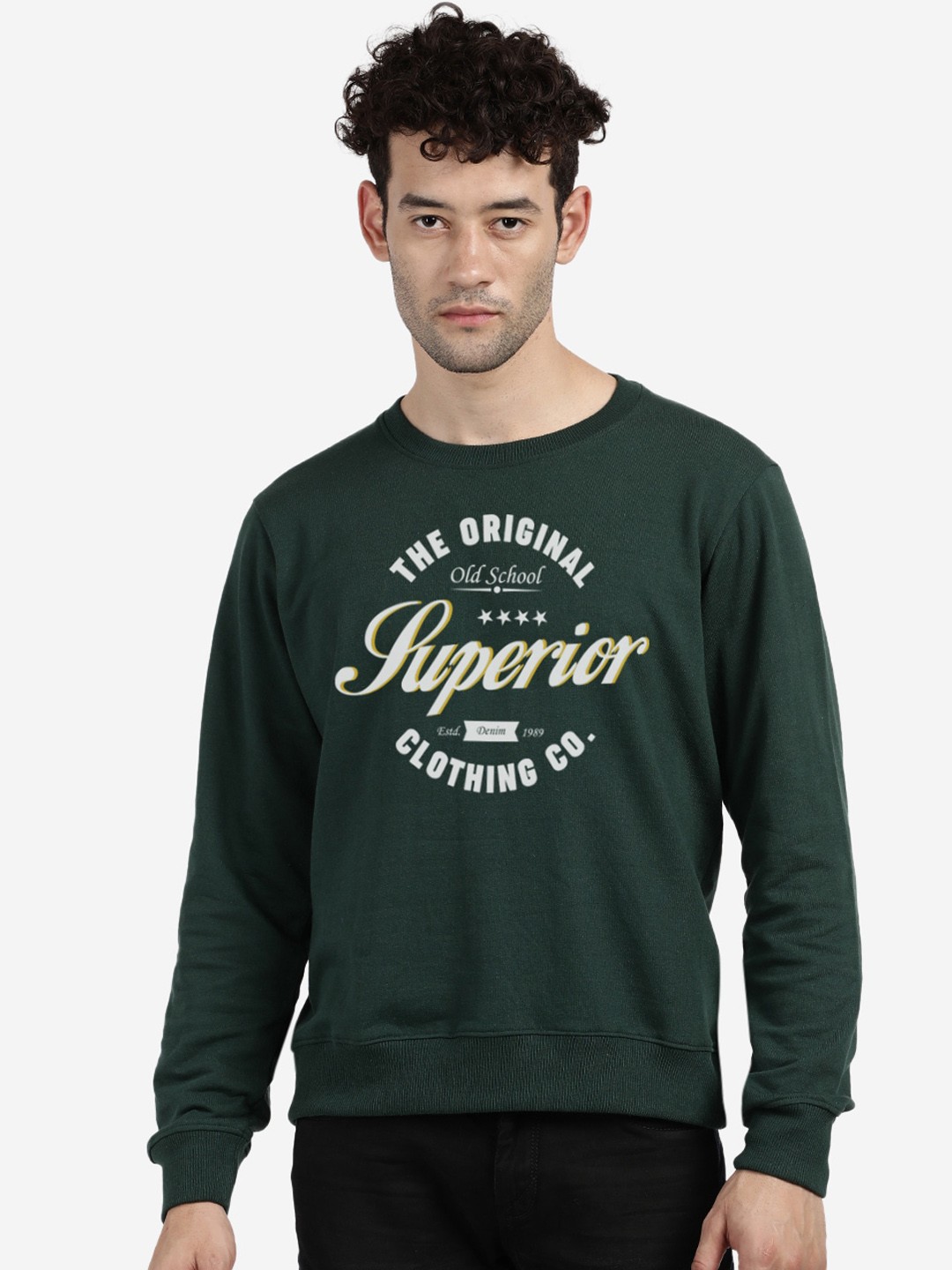 

MASH UNLIMITED Men Green Printed Sweatshirt