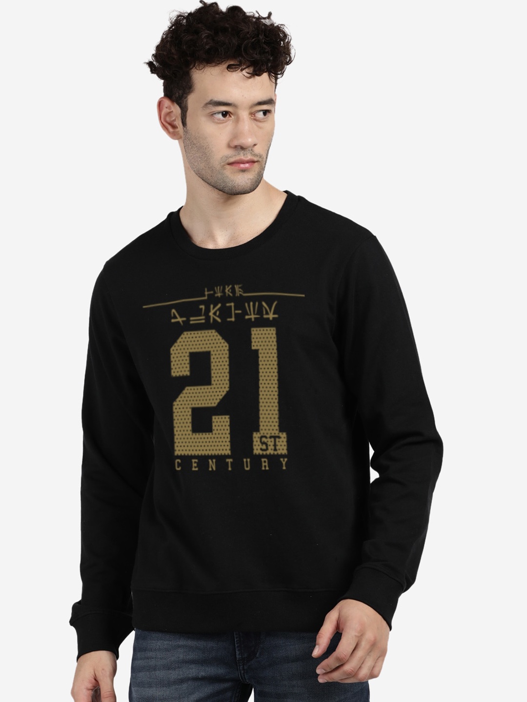 

MASH UNLIMITED Men Black Printed Sweatshirt