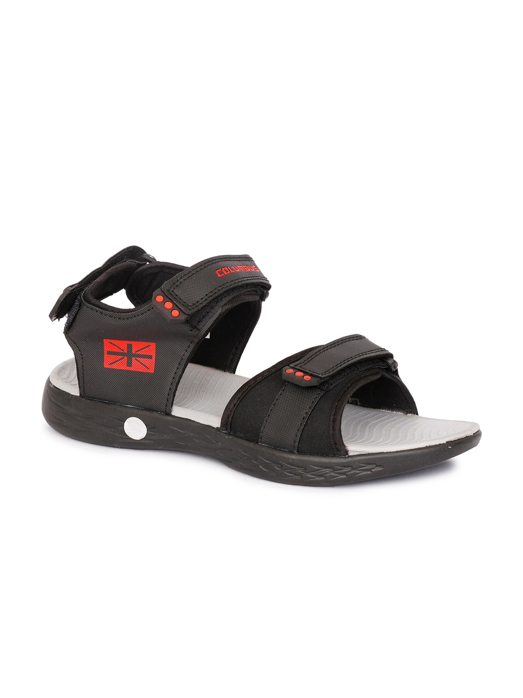 

Columbus Men Black & Red Comfort Sandals