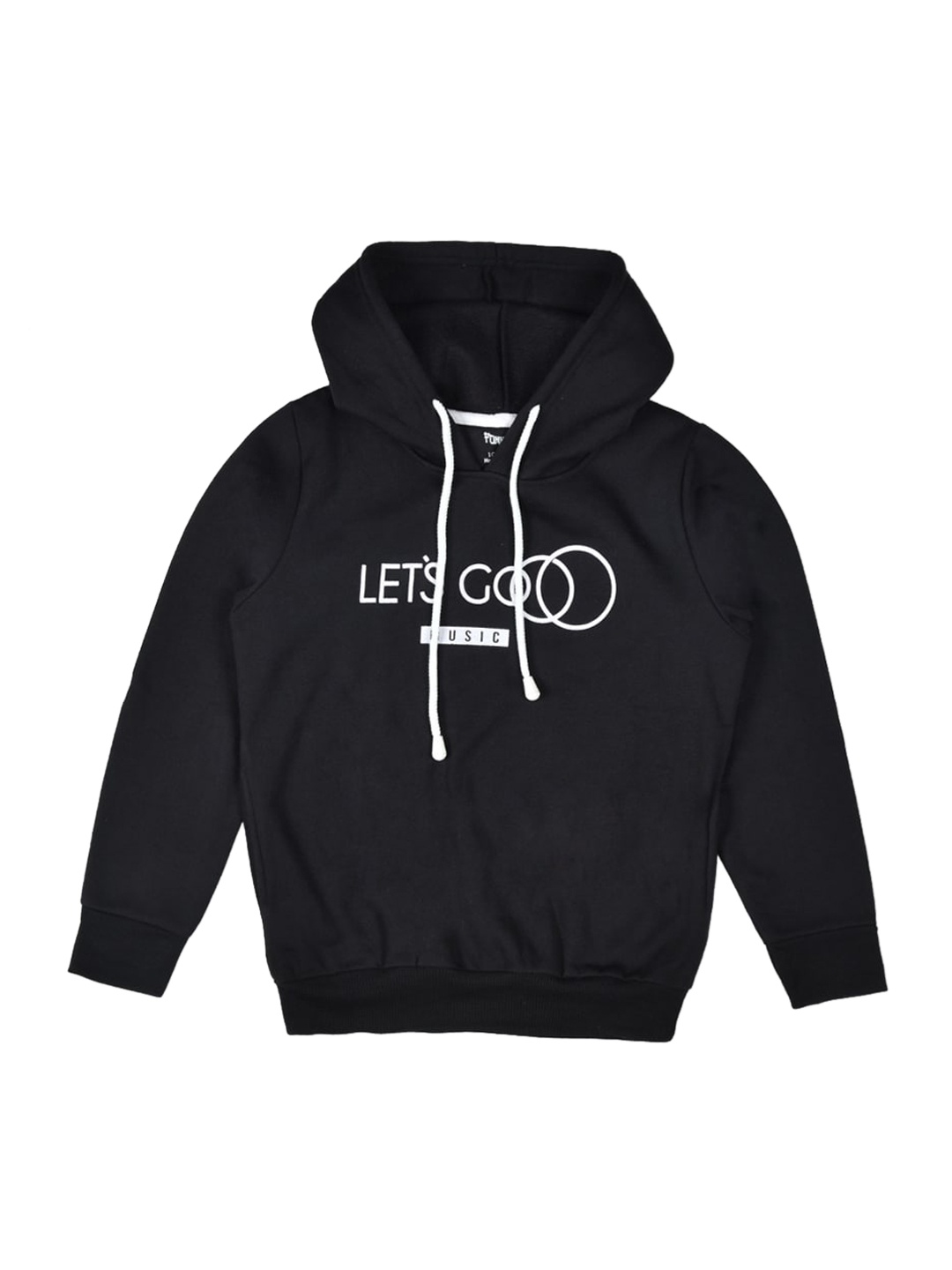 

FUNKRAFTS Unisex Kids Black Printed Fleece Hooded Sweatshirt