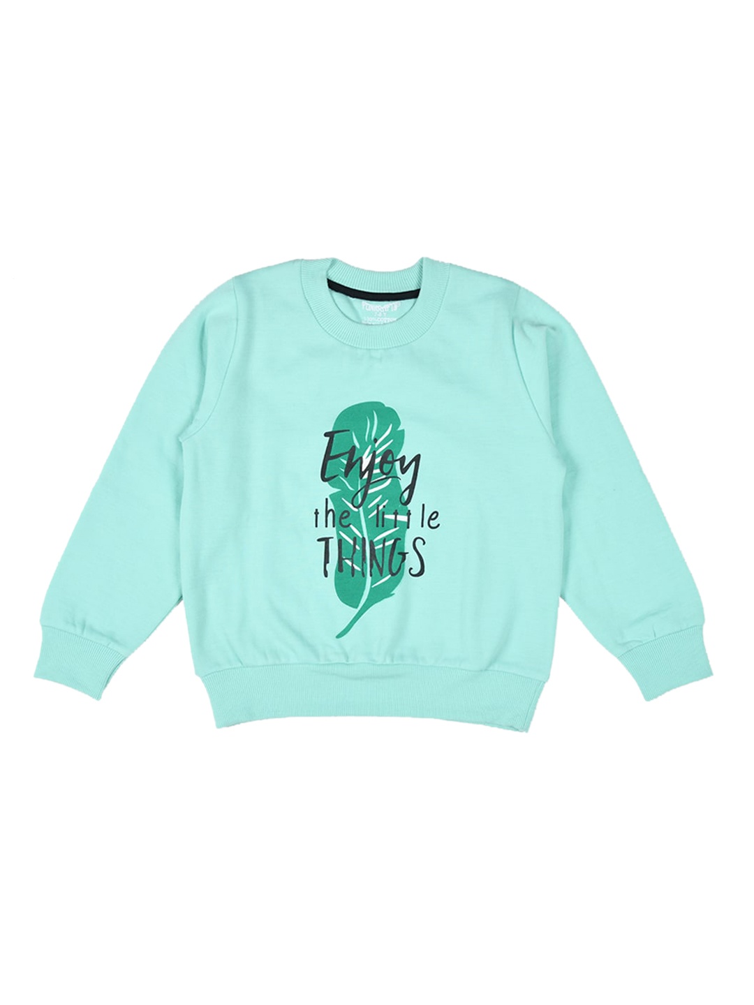 

FUNKRAFTS Unisex Kids Green Printed Fleece Sweatshirt