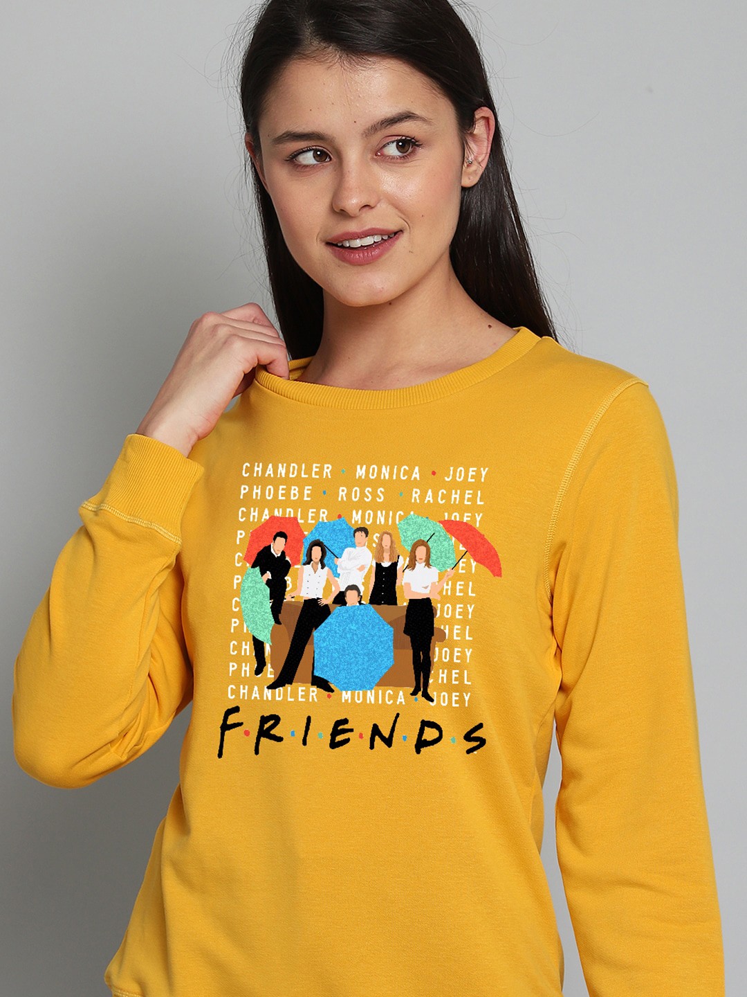 

Free Authority Women Yellow Friends Printed Sweatshirt