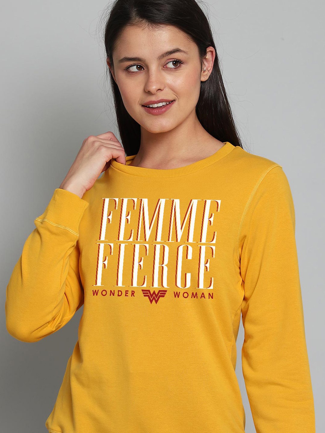 

Free Authority Women Yellow Wonder Woman Printed Sweatshirt
