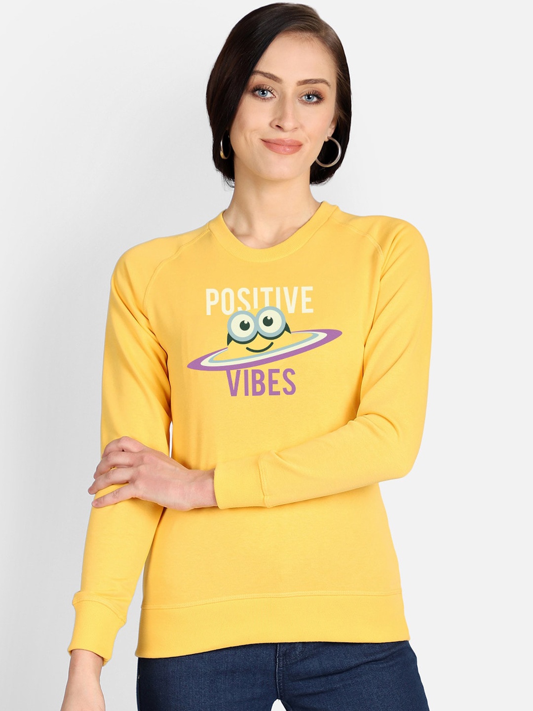 

Free Authority Minions Women Yellow Printed Sweatshirt