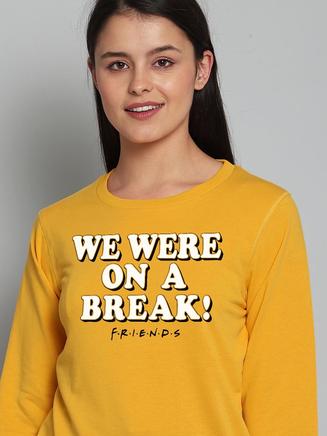 

Free Authority Women Yellow Friends Printed Sweatshirt