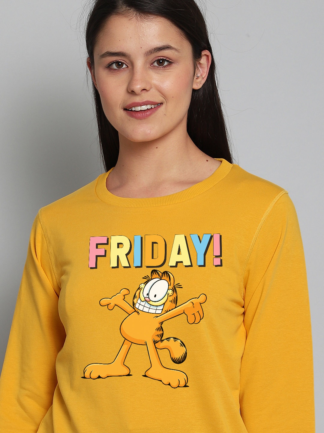 

Free Authority Women Yellow Garfield Printed Sweatshirt