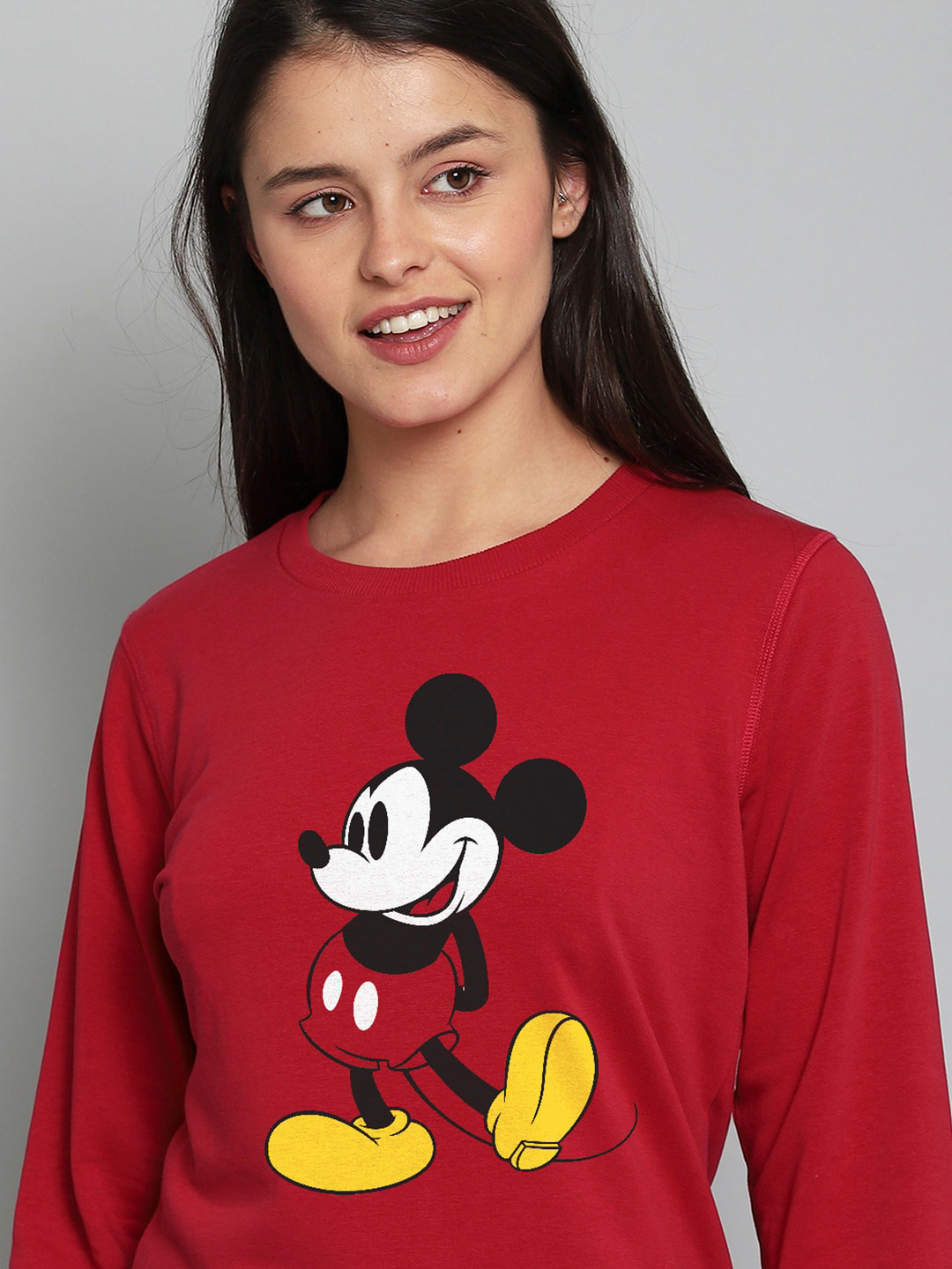 

Free Authority Mickey & Friends Women Red Printed Sweatshirt