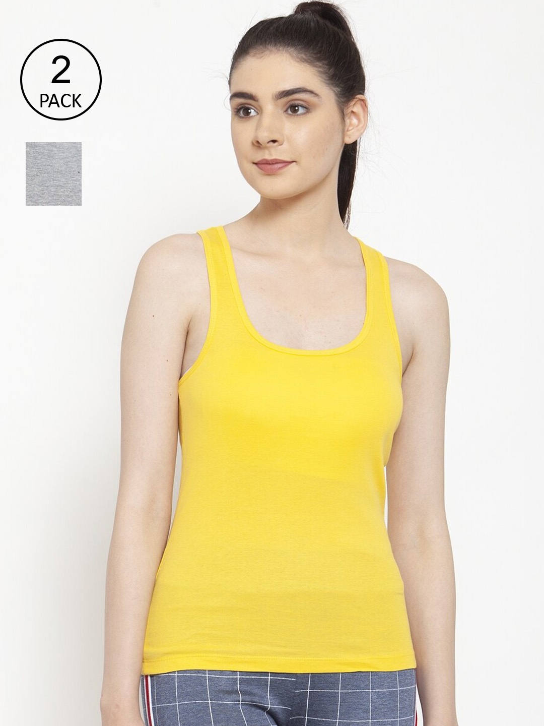 

Friskers Pack of 2 Tank Tops, Yellow