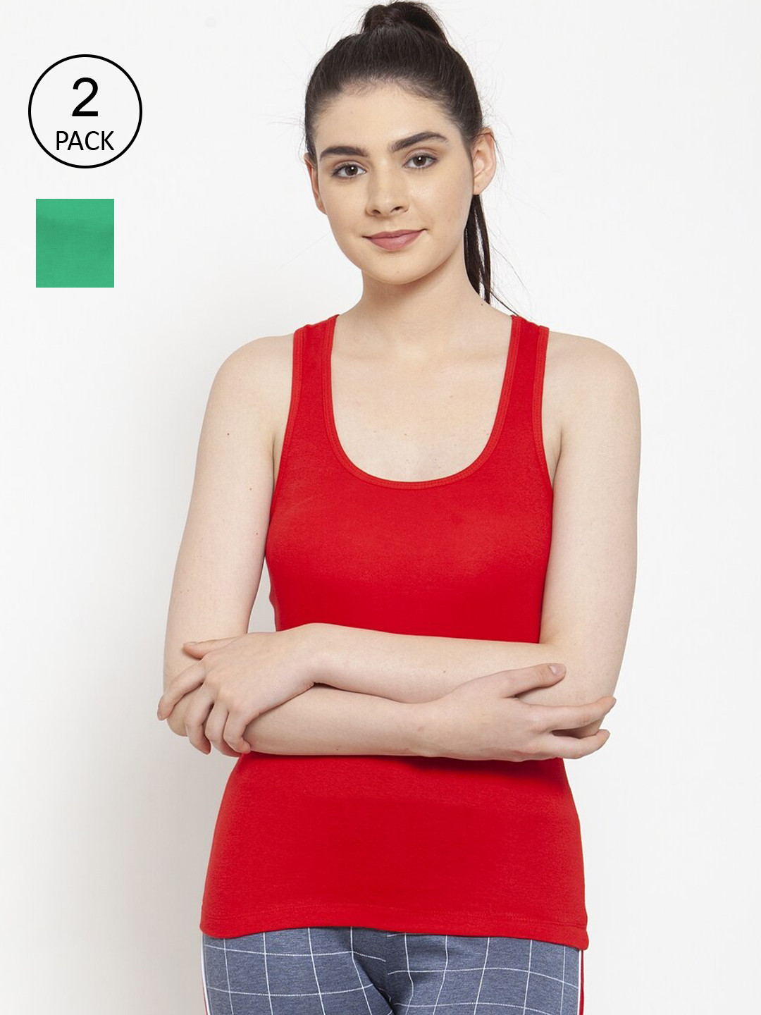 

Friskers Red & Green Top
