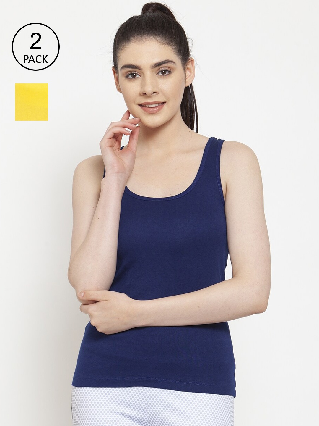 

Friskers Pack of 2 Blue & Yellow Tank Top