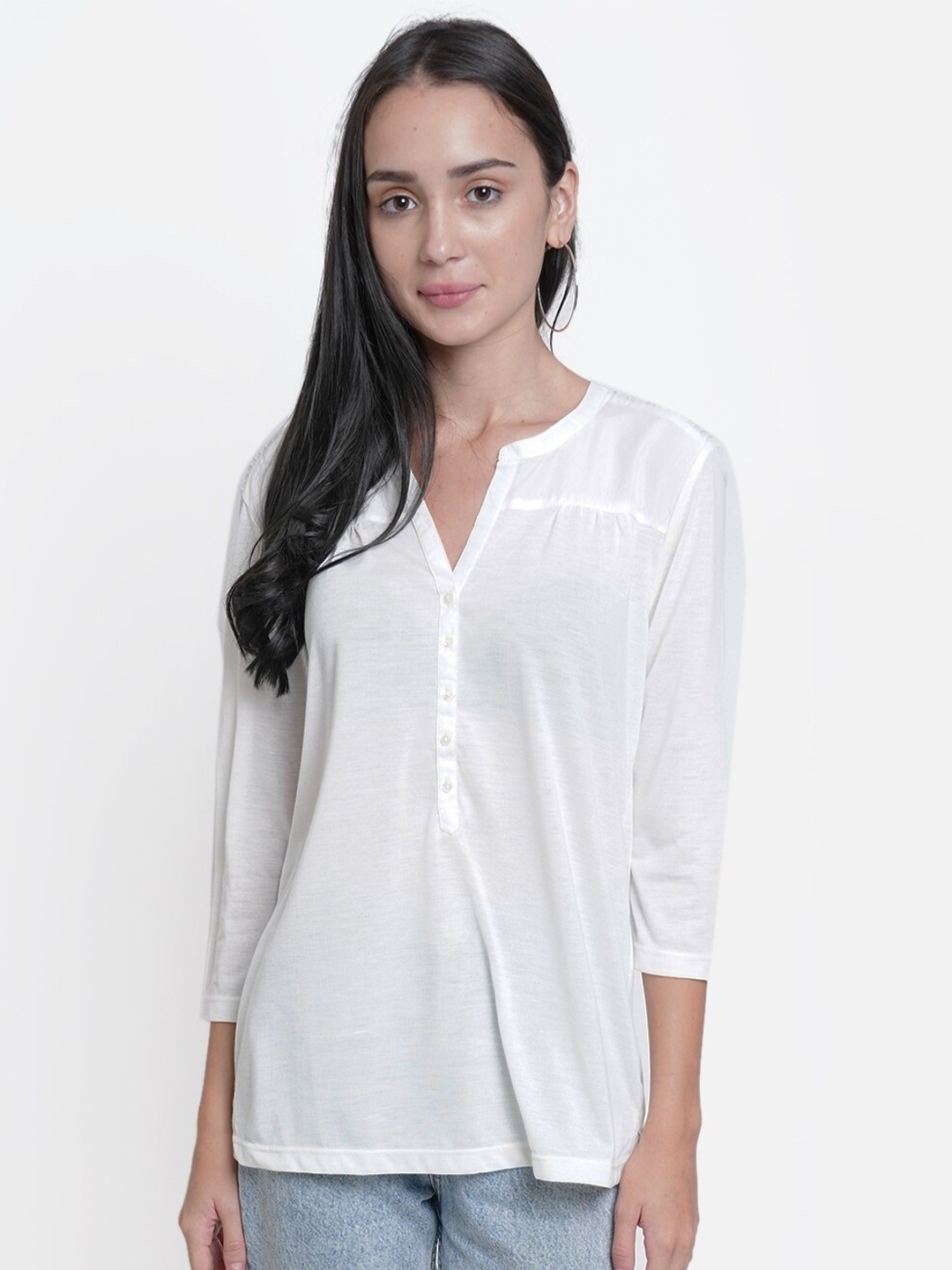 

WESTCLO White Shirt Style Top