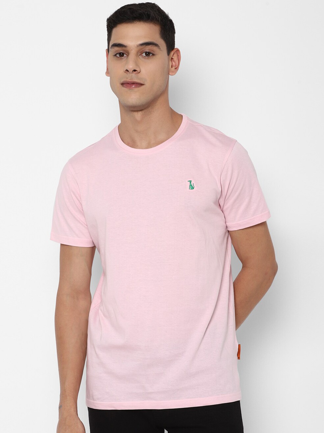 

SIMON CARTER LONDON Men Pink Slim Fit Pure Cotton T-shirt