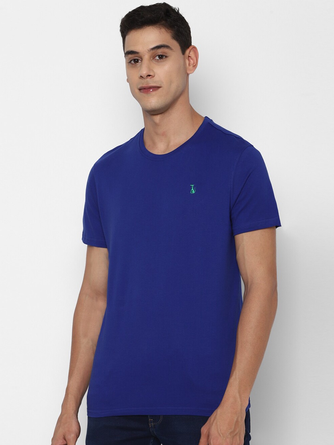 

SIMON CARTER LONDON Men Blue Slim Fit Pure Cotton T-shirt