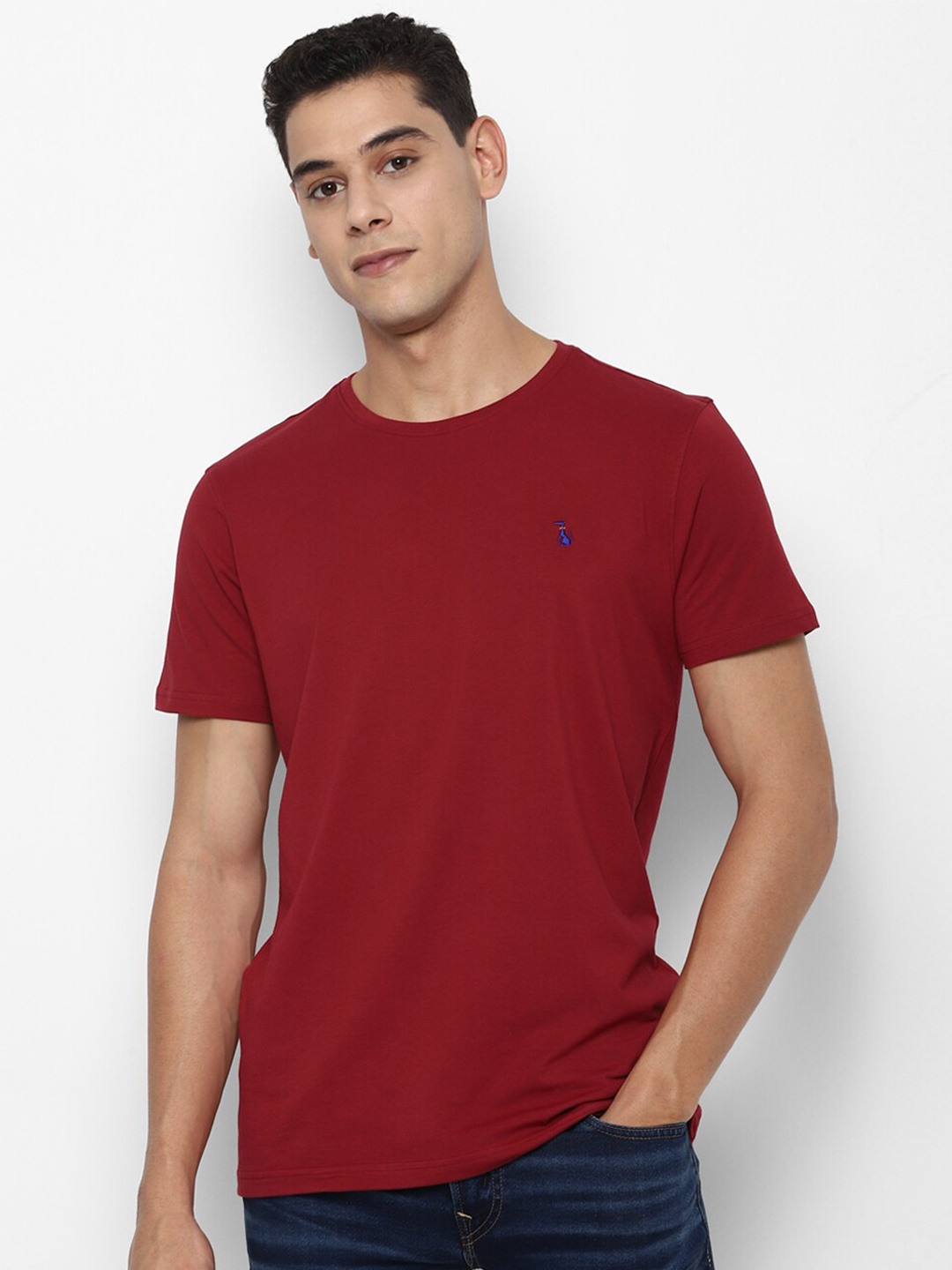 

SIMON CARTER LONDON Men Maroon Slim Fit T-shirt