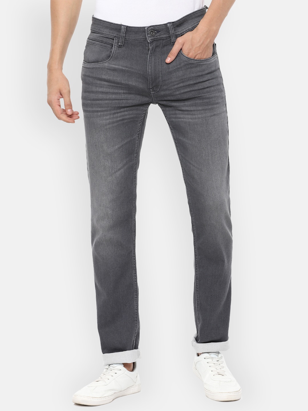 

VAN HEUSEN DENIM LABS Men Grey Slim Fit Heavy Fade Jeans