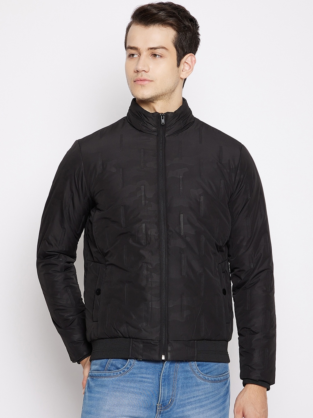 

Octave Men Black Camouflage Bomber Jacket