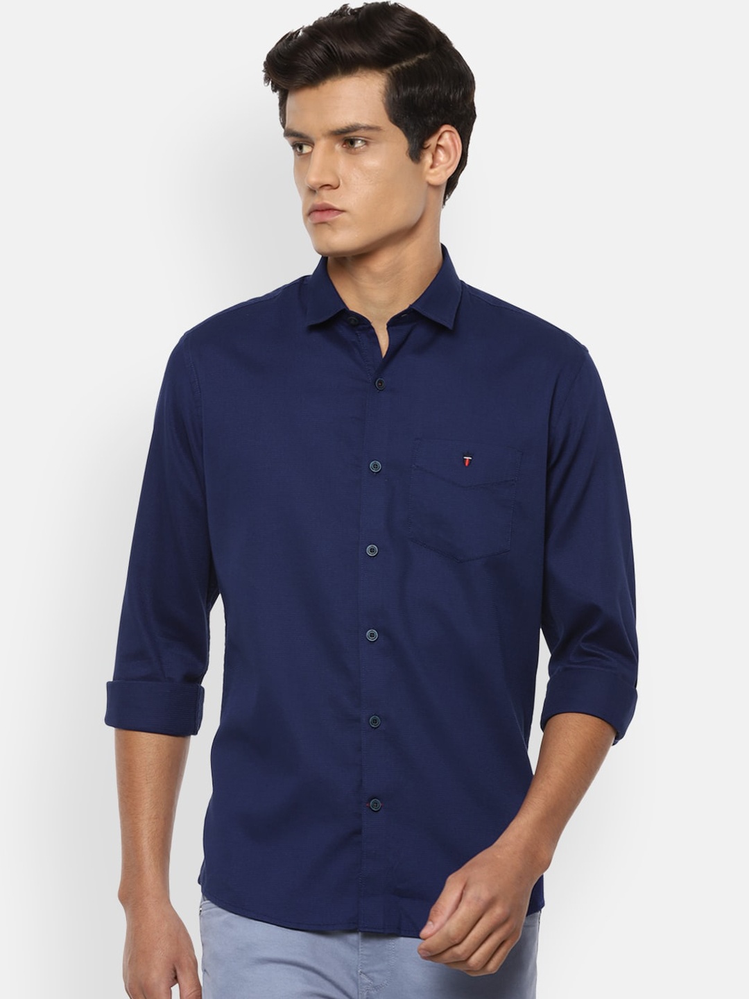 

Louis Philippe Sport Men Navy Blue Slim Fit Opaque Casual Shirt
