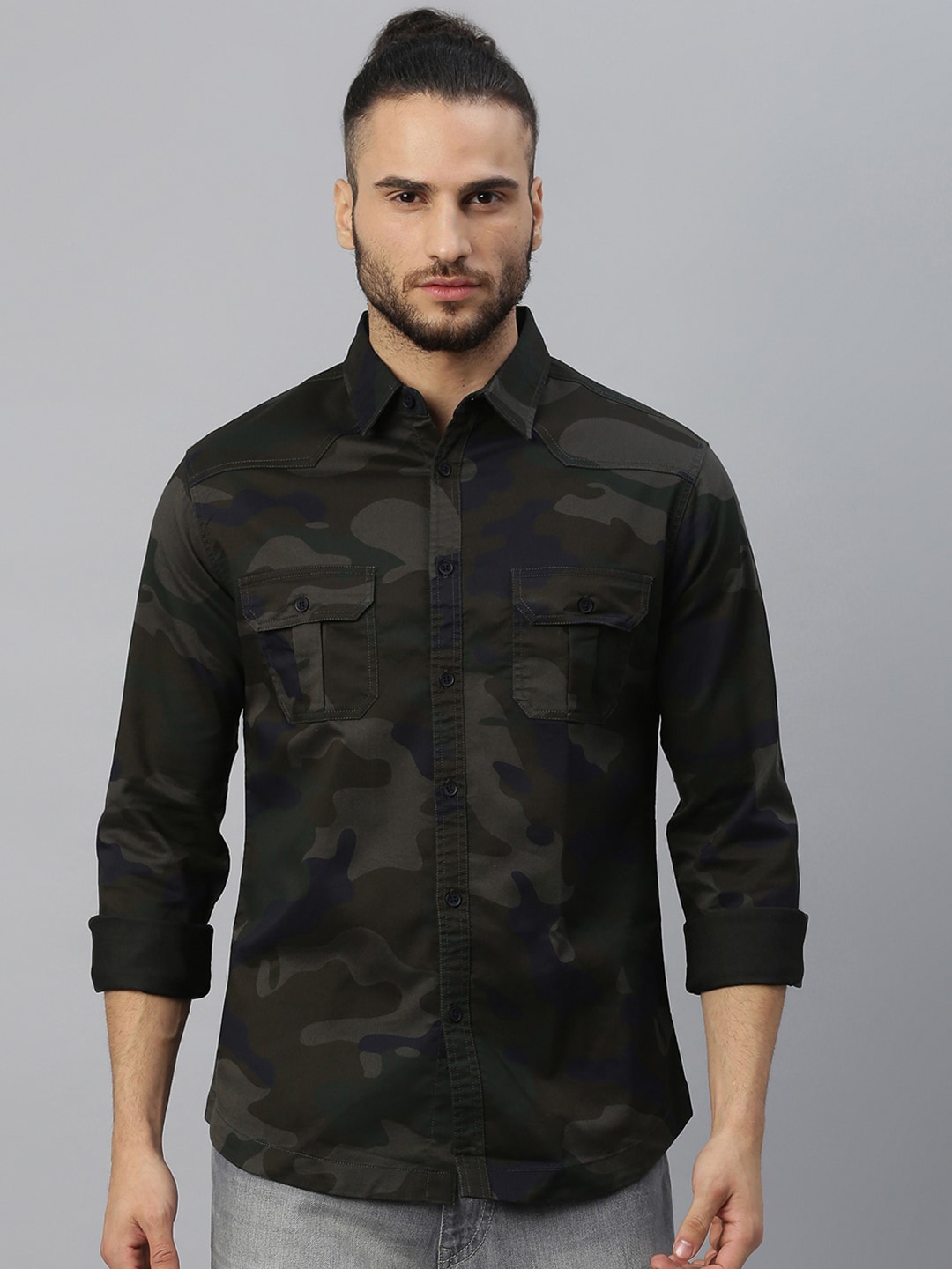 

Dennis Lingo Men Brown Comfort Slim Fit Opaque Printed Casual Shirt