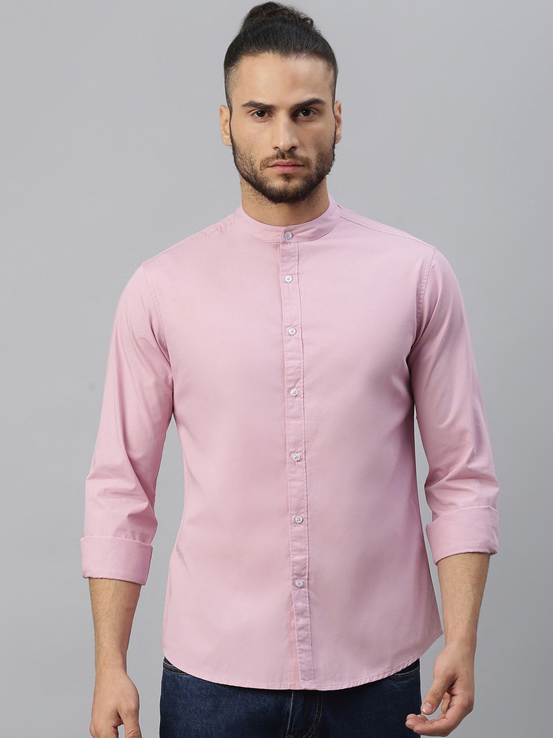 

Dennis Lingo Men Mauve Comfort Slim Fit Opaque Cotton Casual Shirt