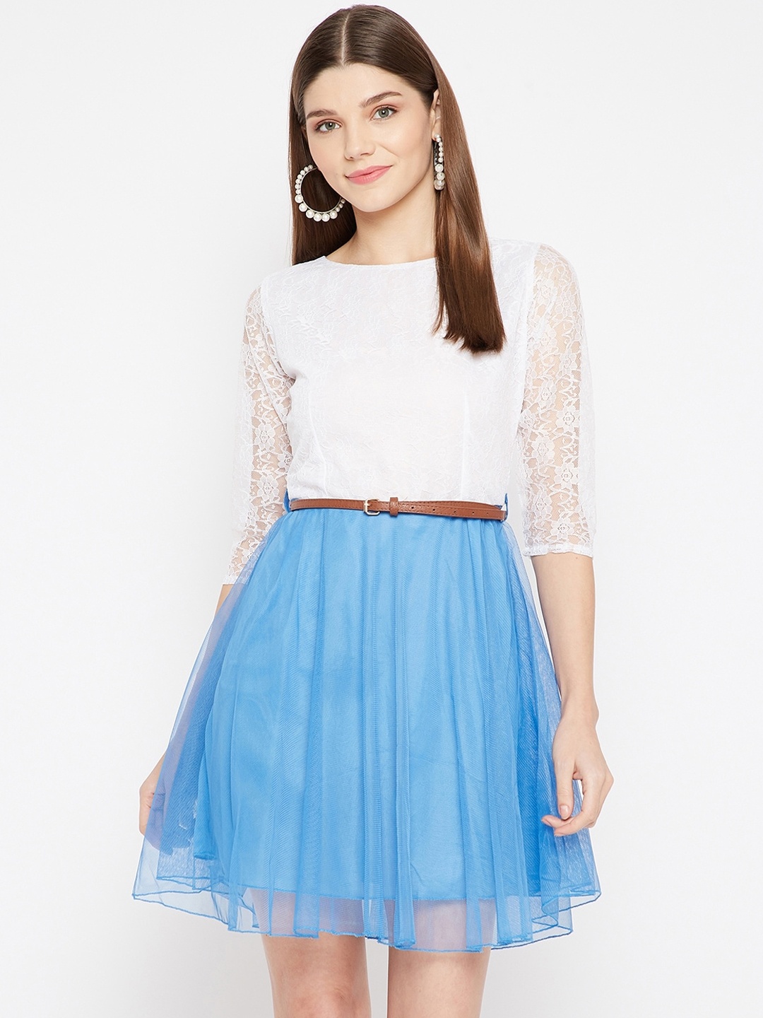 

U&F Blue & White Net Dress
