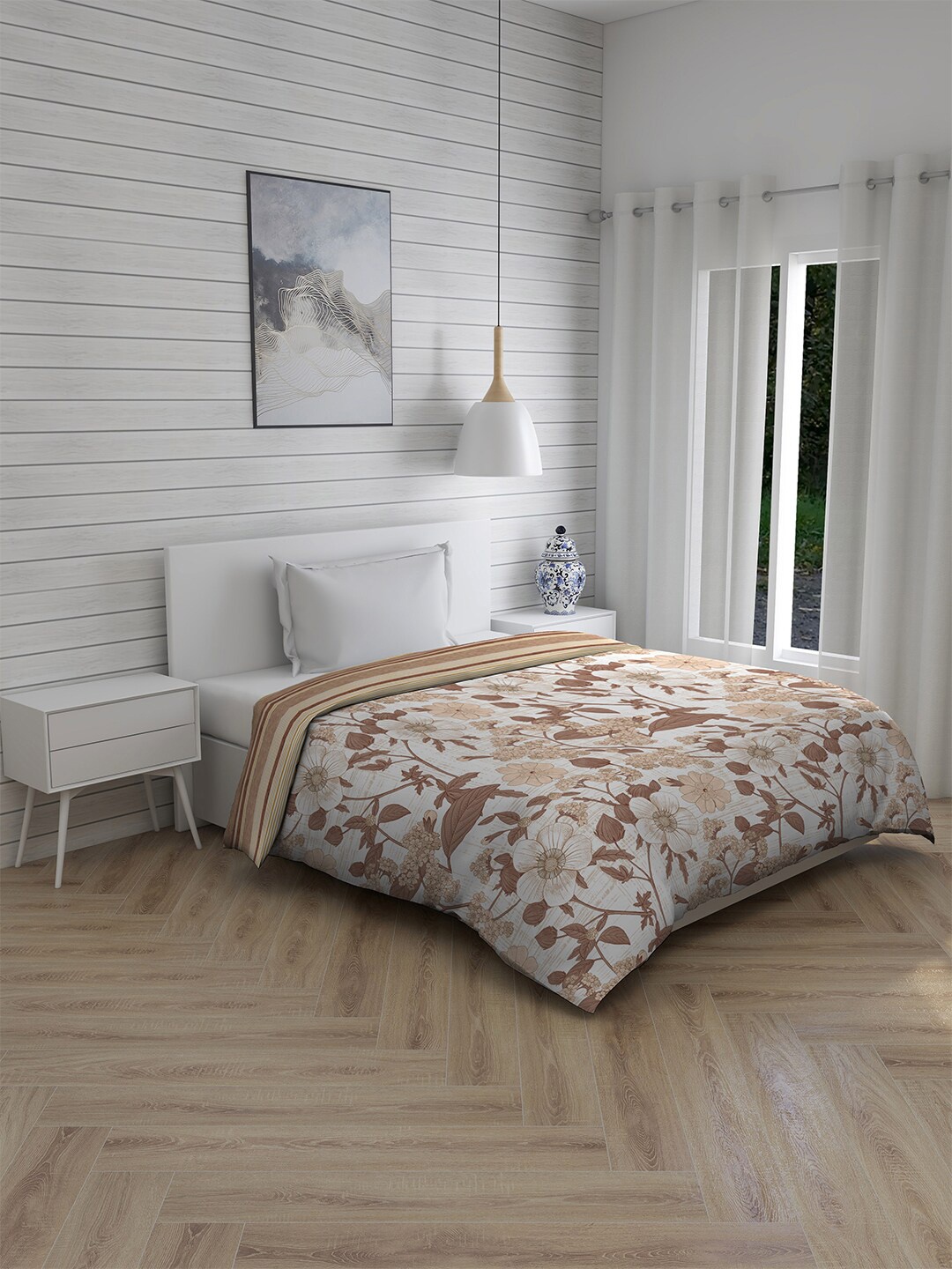 

Boutique Living India Beige Floral Printed 120 GSM AC Room Single Bed Comforter