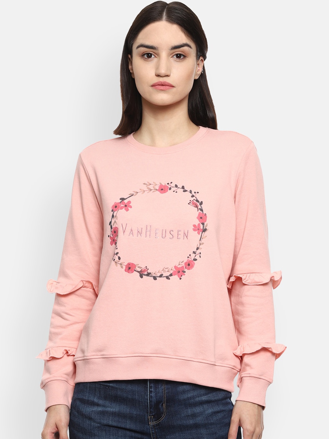 

Van Heusen Woman Pink Printed Sweatshirt