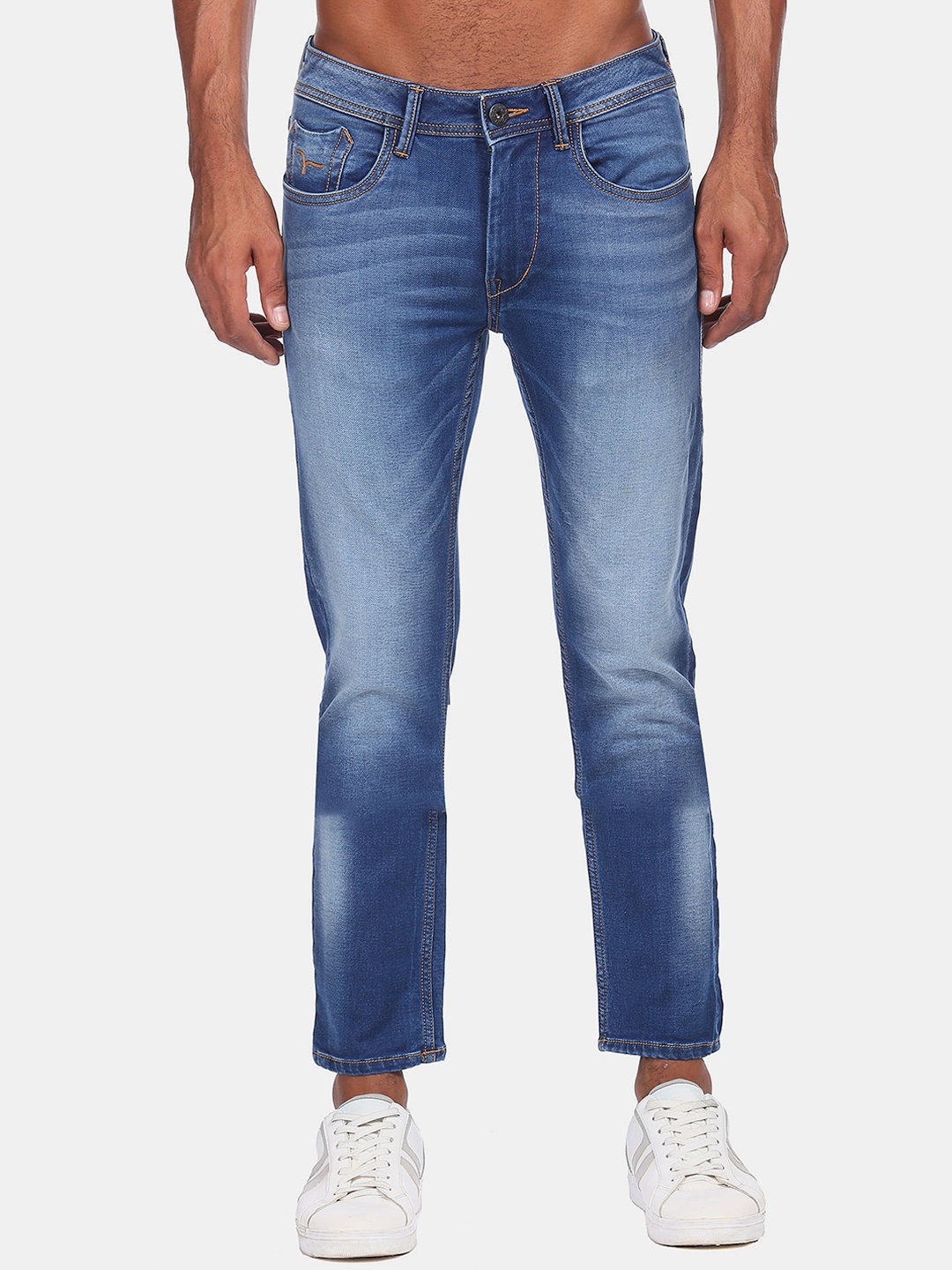 

Flying Machine Men Blue Slim Fit Heavy Fade Stretchable Jeans