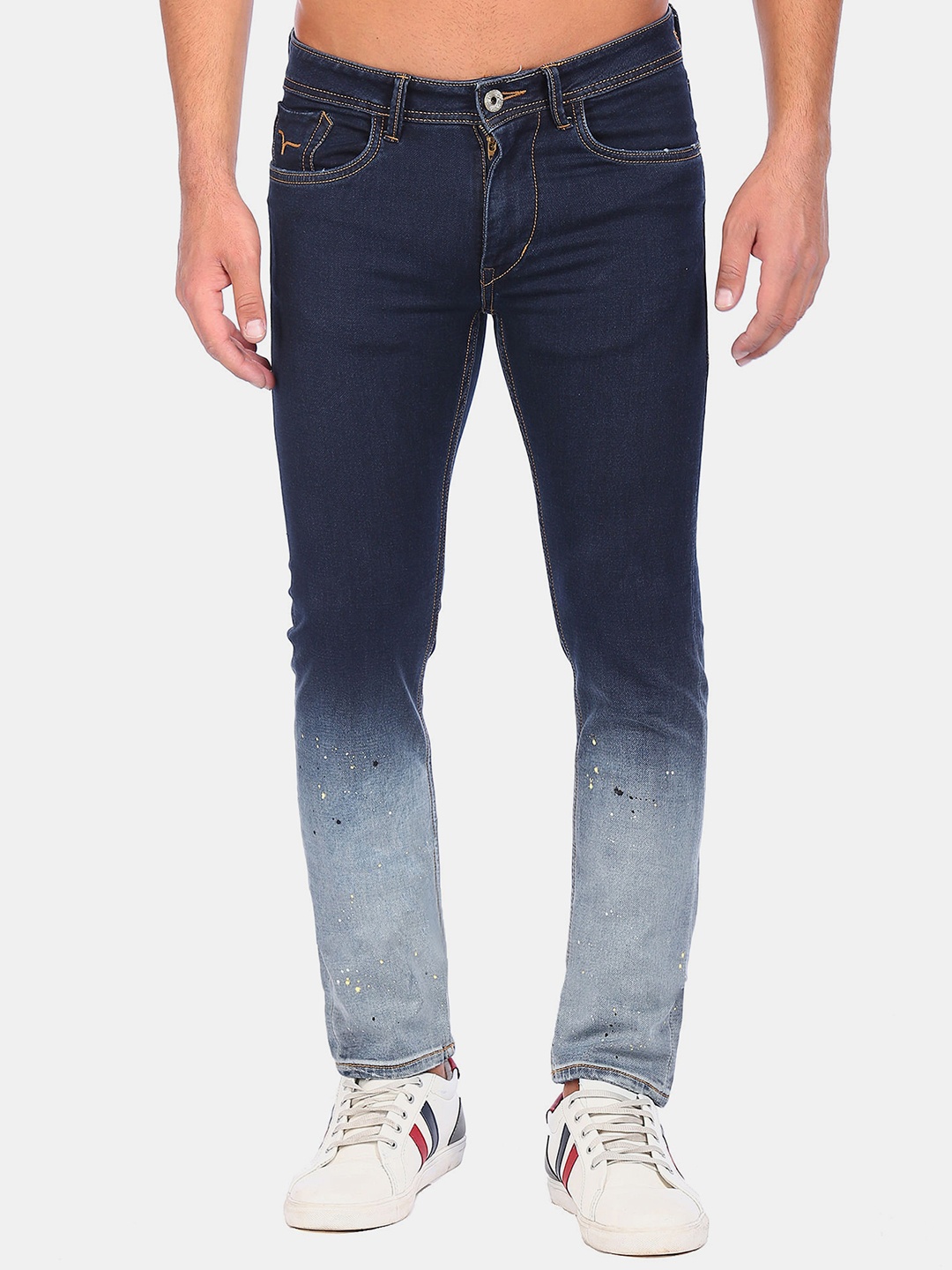 

Flying Machine Men Blue Slim Fit Ombre Stretchable Jeans