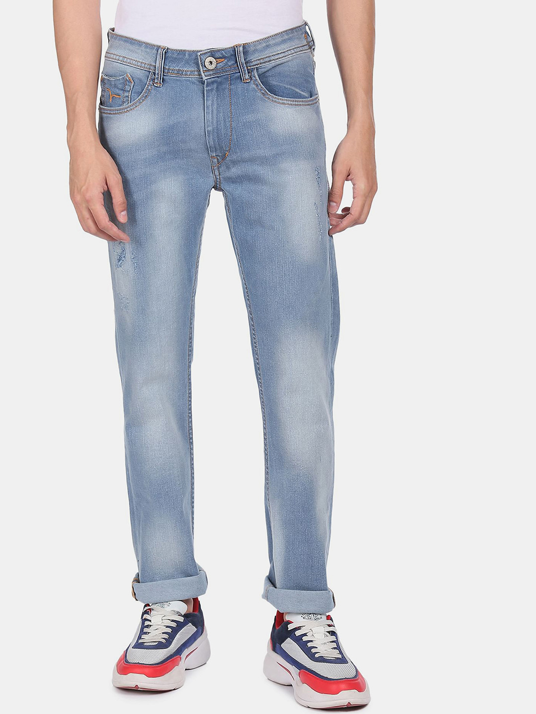 

Flying Machine Men Blue Slim Fit Heavy Fade Stretchable Jeans