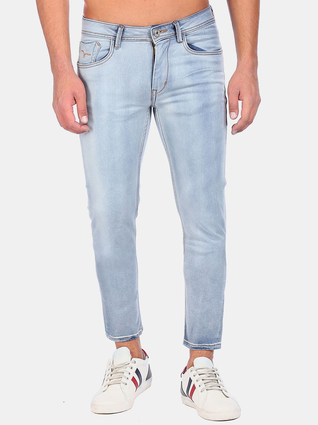 

Flying Machine Men Blue Slim Fit Heavy Fade Stretchable Jeans
