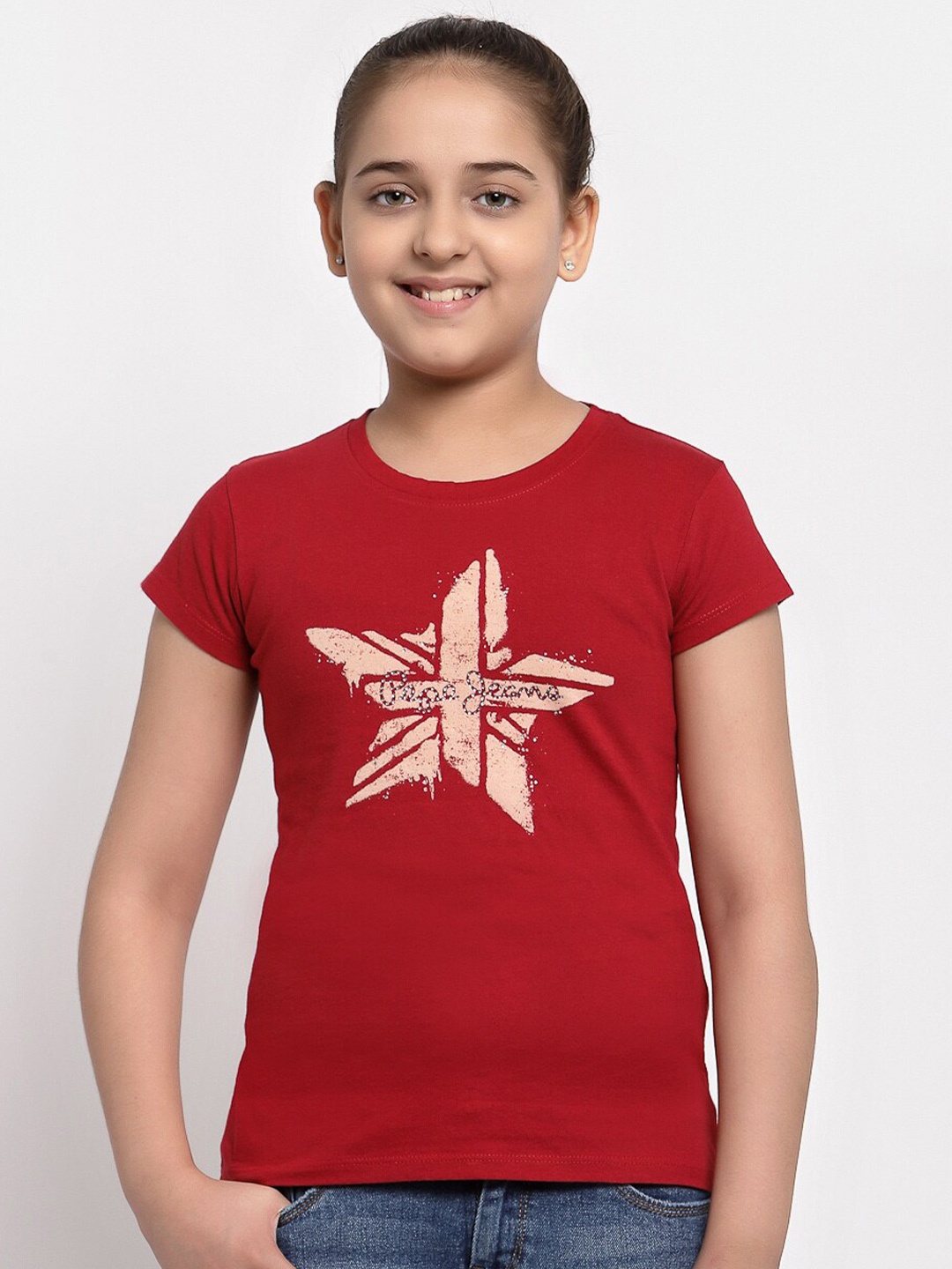 

Pepe Jeans Girls Red Printed T-shirt