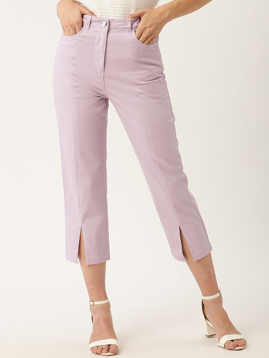 

ELLE Women Purple Cotton Trousers