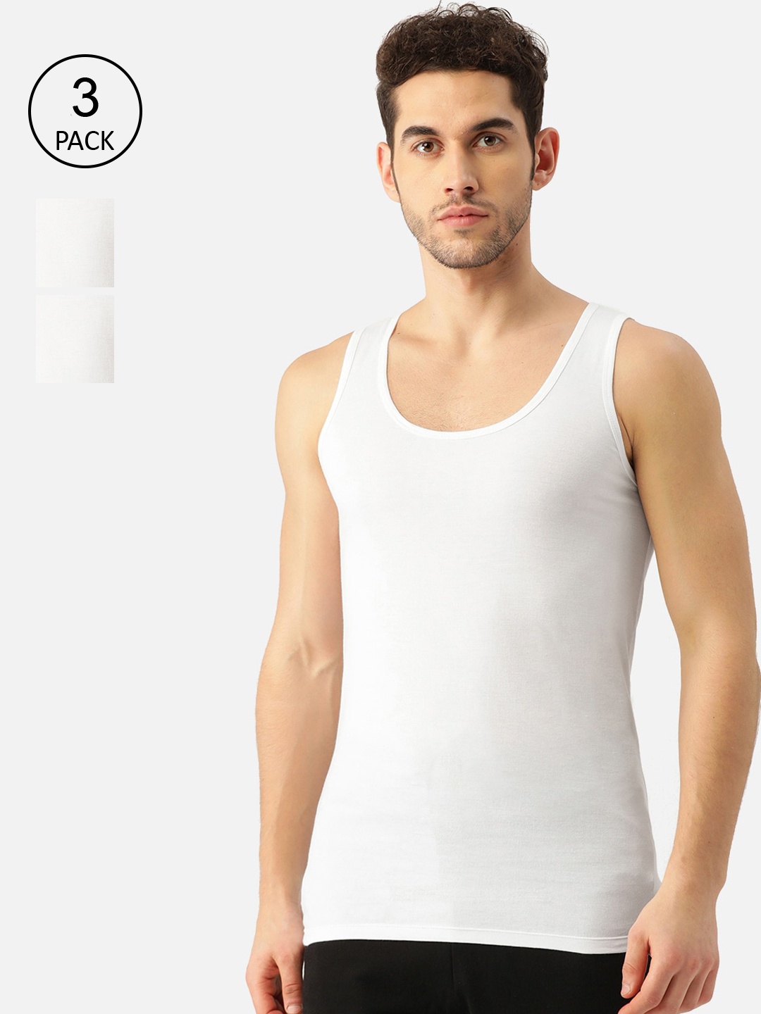 

ROMEO ROSSI Pack Of 3 Men White Cotton Innerweare Vests - CSVP-6001-WH-3