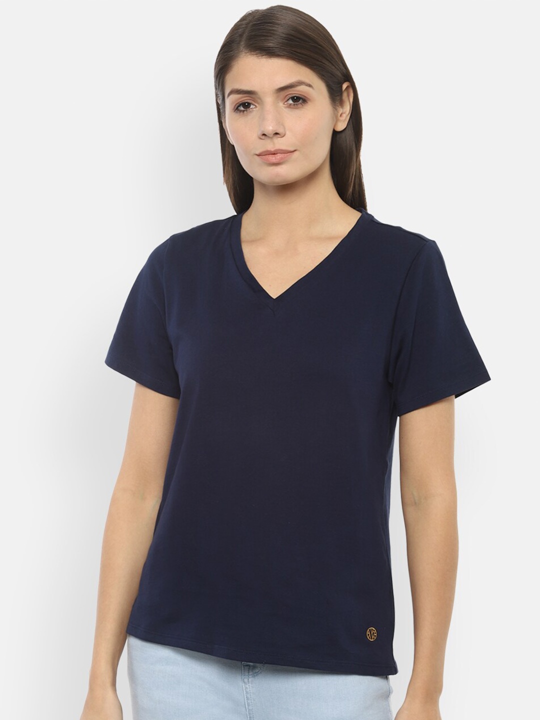 

Van Heusen Woman Navy Blue Regular Cotton Top