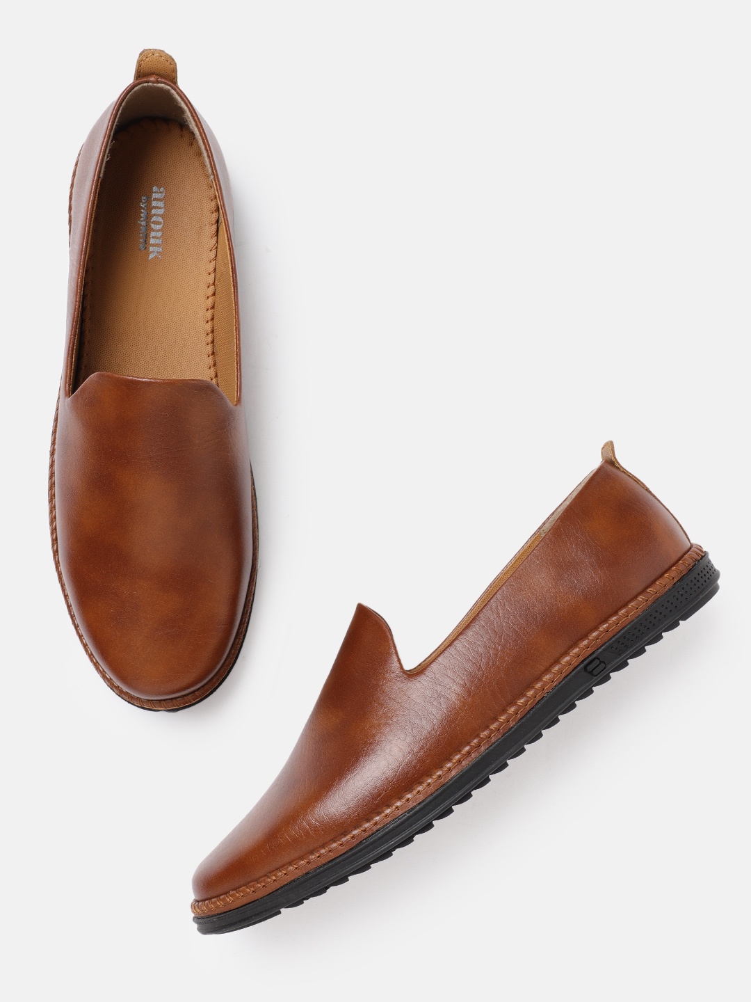

Anouk Men Tan Brown Solid Slip-Ons