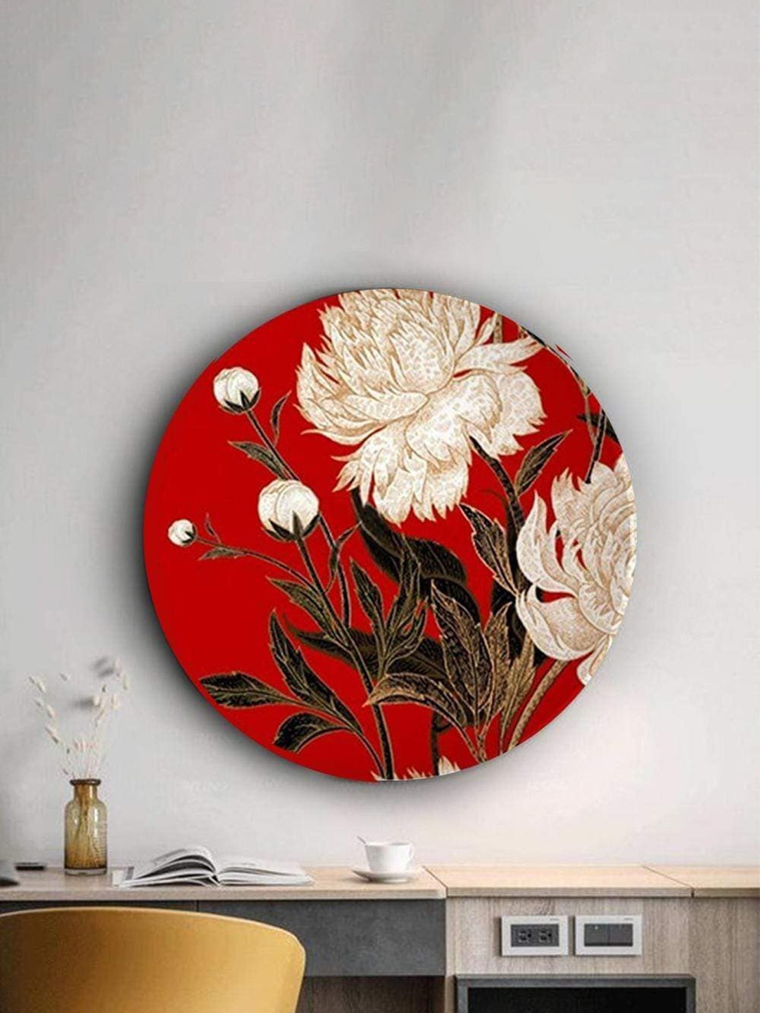 

THE ARTMENT Red Vibrant Meenakari Matte Finish Wall Art-Medium