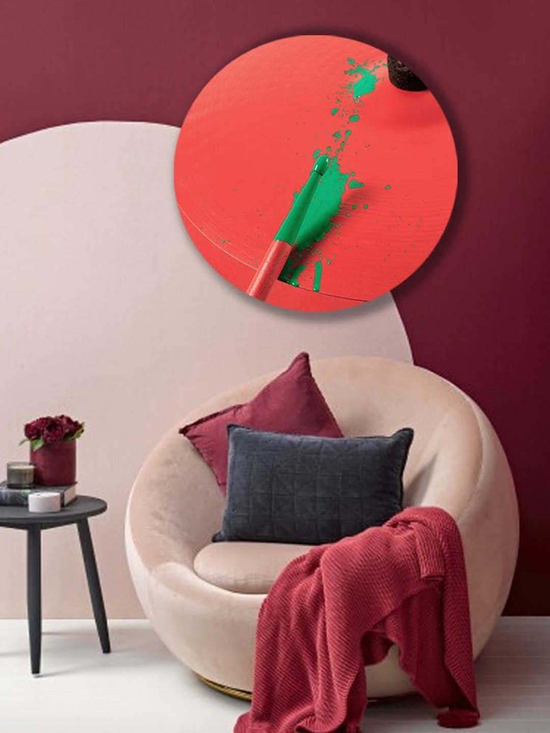

THE ARTMENT Red Splattered Colors Canvas