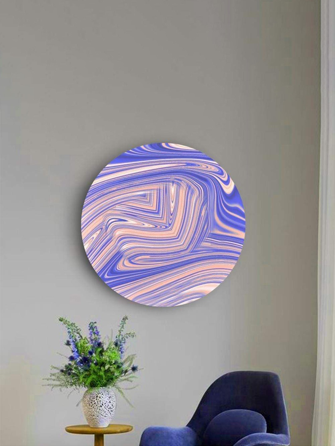 

THE ARTMENT Blue Matte Finish Exuberant Lines Canvas Wall Art