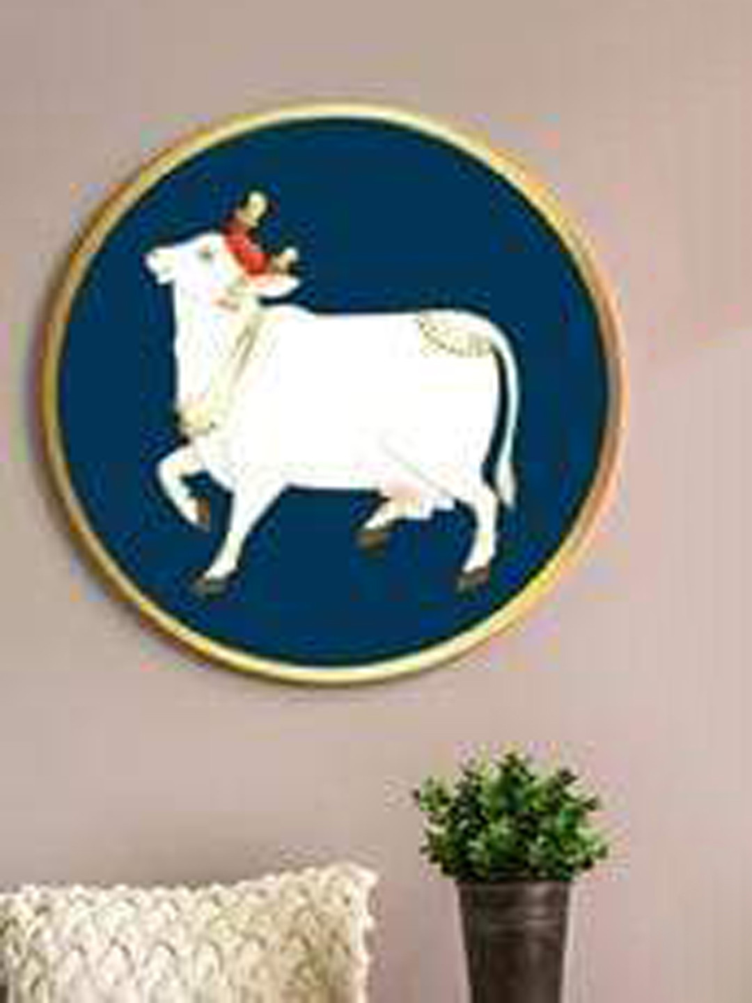 

THE ARTMENT Blue Pichwai Folk Art Krishna Canvas