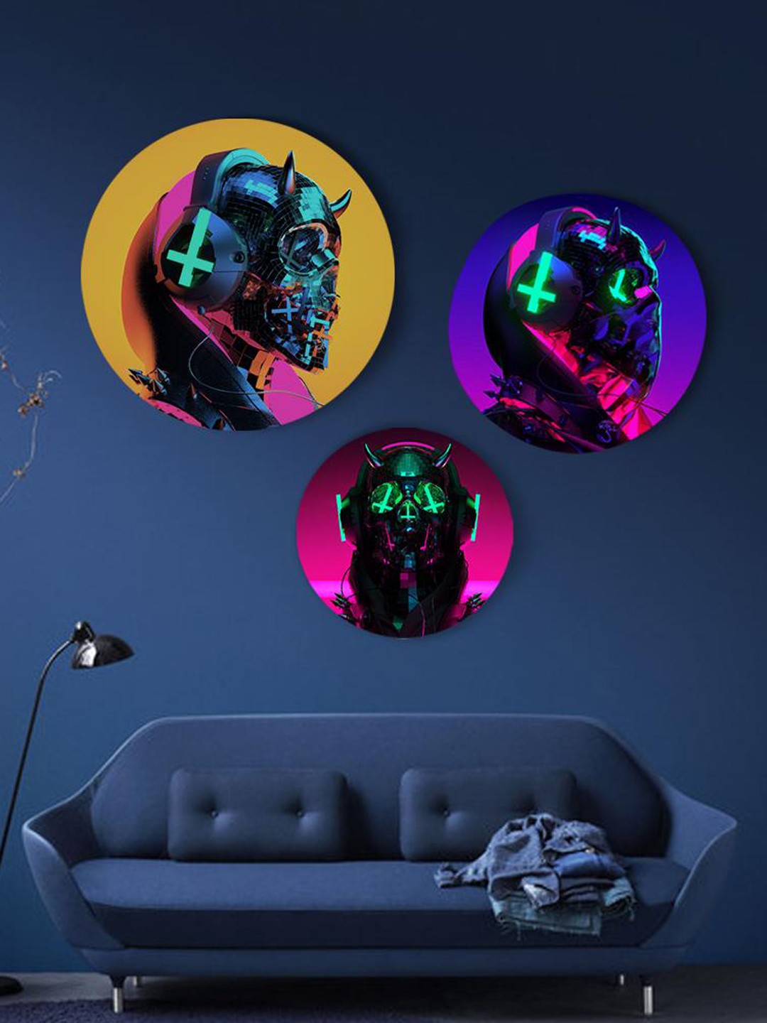 

THE ARTMENT True Pop Art Party Canvas (Matte Finish) Set of 2 - Blue (Large)